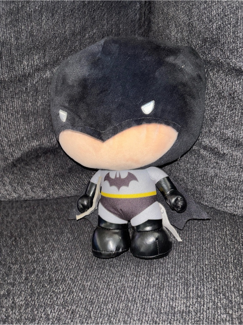 Justice League Batman Small Plush Stuffed Toy Washable Black Gray Yellow